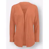 Witt Shirtjacke "Shirtjacke Shirtjacke vorne etwas länger", Damen, Gr. 40, papaya, Sportlich, V-Ausschnitt, Shirts Shirtjacke