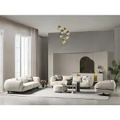 AEA Wohnzimmer 2x 3-Sitzer Sofas Sessel 2x Couchtisch Hocker