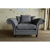 AEA Design Chesterfield Sessel 1 Sitzer Couch Polster Luxus Klassische Textil Sofas