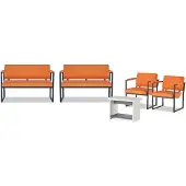 AEA Orange Arbeitszimmer Sitzmöbel Designer Weißer Kaffeetisch Edle Garnitur