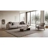 AEA Sofa Set Sessel Modern Beige Edel Luxus Wohnzimmer Polster Garnitur