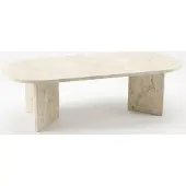 AEA Dieser Elegante Ovale Couchtisch Hellem Marmor Eignet Wohnzimmer