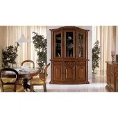 AEA Echtholz Vitrine Wohnzimmer Möbel Anrichte Massive Holz Vitrinen Glas Schrank