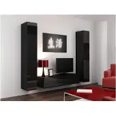 Cama RTV VIGO140 c/c, Schwarz, Partikelbord, Schwarz, Partikelbord, Laminat, Matt