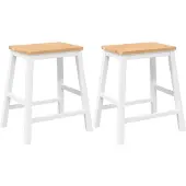 vidaXL Barstühle 2 Stk. Weiß Massivholz Gummibaum