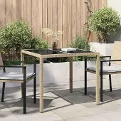 Merkloos Moderner Gartentisch aus Polyrottan mit Stahlrahmen