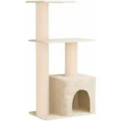 Merkloos Katzenbaum mit Kratzsäulen und Kuschelhöhle, 133 cm