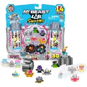 BEAST LAB Swarms Battle Fusion Series Mega Lab Pack - Enthält 14 Micro Beasts mit Ultra Rare Venus Bear Trap, 80+ zum Sammeln, Aufkleber & stapelbare Fusionskappen zum Ausstellen