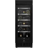 Electrolux EWUS018B7B, Integriert, 18 Flasche(n), G, Innenbeleuchtung, Schwarz, Schwarz
