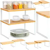 Gockowiak Set mit 2 GINGER Bambusregalen, weiß, handgefertigt