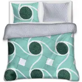 Cotton World Baumwolle World Flanell Bettwäsche Set Grün-grau Abstrakt 200x220