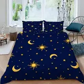 Sonstiges Kinder Bettwäsche 135x200 cm Sonne Mond Sterne Mikrofaser 3-teilig