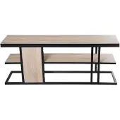 OEM TV-Tisch Holz/Metall Schwarz/Eiche 120x30x46 cm