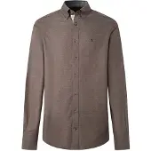 Hackett London für Herren. HM3010855 Flanellhemd Multi Trim taupe (M), Lässig, Baumwolle, Langarm