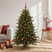 Syfax Künstlicher Weihnachtsbaum mit Weihnachtskugel 120 cm 150 LEDs