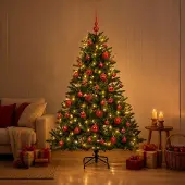 Syfax Künstlicher Weihnachtsbaum mit Weihnachtskugel 150 cm 150 LEDs