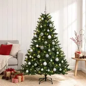 Syfax Künstlicher Weihnachtsbaum mit Weihnachtskugel 150 cm 150 LEDs