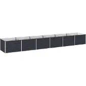 Syfax Hochbeet im Garten Anthrazit 480 x 80 x 55 cm Verzinkter Stahl