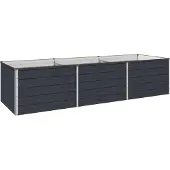 Syfax Hochbeet im Garten Anthrazit 242 x 80 x 55 cm Verzinkter Stahl