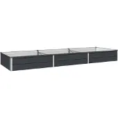 Syfax Hochbeet im Garten Anthrazit 240 x 80 x 24 cm Verzinkter Stahl