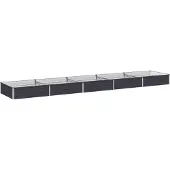 Syfax Hochbeet im Garten Anthrazit 400 x 80 x 24 cm Verzinkter Stahl