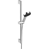Hansgrohe Pulsify Select S Brauseset 105, EcoSmart, 3-jet Relaxation, inklusive Brausestange 650mm, 24161000, Farbe: Chrom