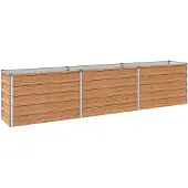 Syfax Hochbeet im Garten Holz Braun 242 x 40 x 55 cm Verzinkter Stahl