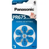 Panasonic V675 6-BL (PR44/PR675H), Einwegbatterie, Zink-Luft, 1,4 V, 6 Stück(e), 650 mAh, Silber