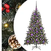vidaXL Künstlicher Weihnachtsbaum Grün 120 cm PVC, Plastik und Stahl