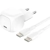 Belkin USB-Ladegerät "BoostCharge Kompaktes USB-C-Ladegerät 20W und USB-C zu USB-C-Kabel", weiß, B:10,16cm H:10,16cm T:3,49cm, Ladegeräte, USB-Ladegerät