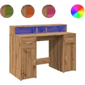 vidaXL LED-Schreibtisch Artisan-Eiche 120x55x91 cm Holzwerkstoff