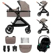 Kinderkraft ESME Kinderwagen 3-in-1 mit MINK PRO i-Size Travel System klappbar All-Terrain bis 25 kg Beige