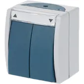 Busch-Jaeger 2601/4 W-53, 2P, Grün, Grau, 250 V, 10 A, 74 mm, 55 mm