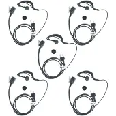 VHBW 5x Headset kompatibel mit Reer 5005, 5003, 5000 Funkgerät - schwarz