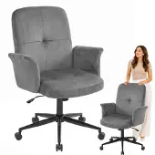 Di volio Bürostuhl PARMO, Homeoffice Stuhl mit Rollen, höhenverstellbar & bequem, Dunkelgrau
