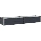 Syfax Hochbeet im Garten Anthrazit 160 x 40 x 24 cm Verzinkter Stahl