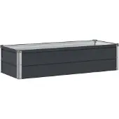 Syfax Hochbeet im Garten Anthrazit 100 x 40 x 24 cm Verzinkter Stahl