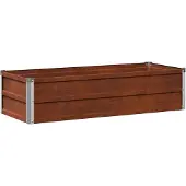Syfax Hochbeet im Garten Wetterfeststahl 100 x 40 x 24 cm