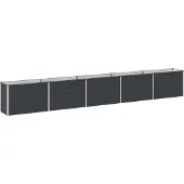 Syfax Hochbeet im Garten Anthrazit 400 x 40 x 55 cm Verzinkter Stahl