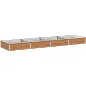 Syfax Hochbeet im Garten Holz Braun 320 x 80 x 24 cm Verzinkter Stahl