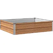 vidaXL Hochbeet im Garten Holz Braun 100 x 80 x 24 cm Stahl