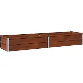 Syfax Hochbeet im Garten Wetterfeststahl 160 x 40 x 24 cm