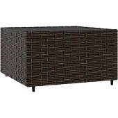 Merkloos Rechteckiger Gartentisch aus Polyrottan, braun, 50x50x30 cm