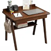 Merkloos Schreibtisch im Mid-Century-Modern-Stil mit zwei Schubladen aus Massivholz