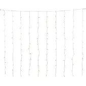Konstsmide - LED Lichtervorhang für Fenster, 120 bernsteinfarbene Dioden, 30V Innentrafo, 3,6W, transparentes Kabel- 3700-803