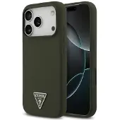 GUESS – Silicone Triangle Logo MagSafe Hülle für iPhone 17 Pro – khaki