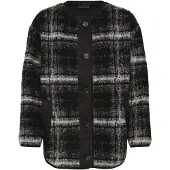 B.young Outdoorjacke "Damen Übergangsjacke BYALEA", Damen, Gr. 36, schwarz-weiß (schwarz check mix), Jacken Outdoorjacke