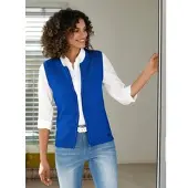 Witt Weiden Strickjacke WITT "Strickweste Strickweste mit Reißverschluss", Damen, Gr. 52, royalblau, Sportlich, Rundhals, Strickjacken Strickjacke