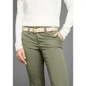 Laura scott Ledergürtel , Damen, Gr. 115, beige (cream), Rindsleder, glänzend, unifarben, Gürtel Ledergürtel, mit goldfarbender runder Schnalle - NEW