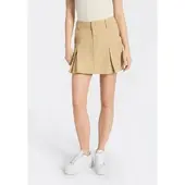 HUGO Minirock "Rundale", Damen, Gr. 42, beige (open beige 280), Twill, Obermaterial: 100% Baumwolle, unifarben, mini, Röcke Minirock, mit Falten, Mid Waist